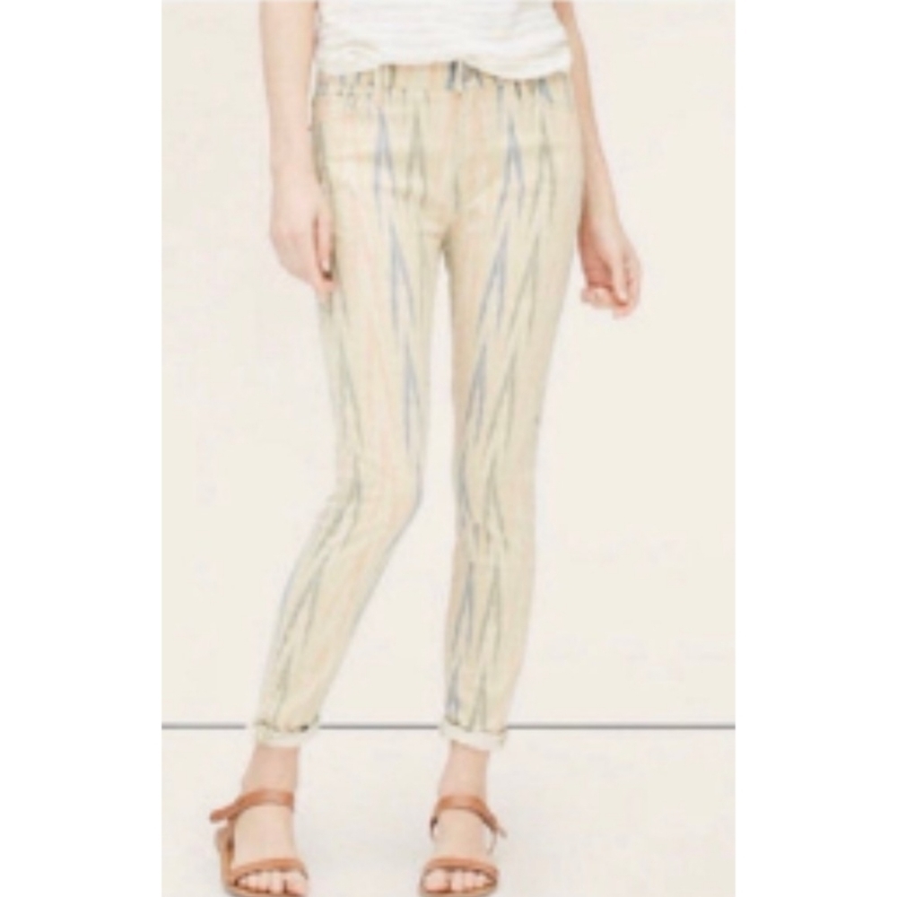 Loft Modern skinny ankle pattern jeans Sand Dune Size 28